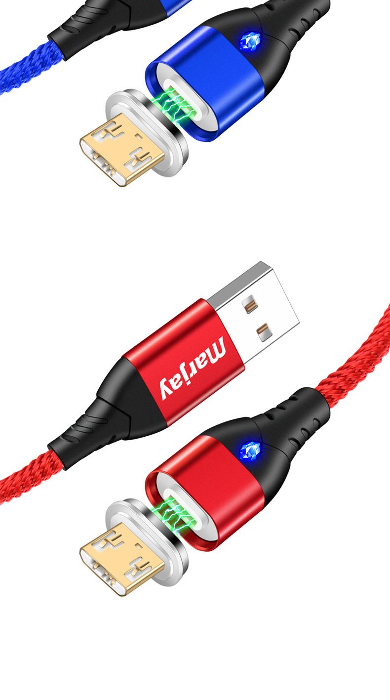 Bakeey-3A-Type-C-Micro-USB-LED-Indicator-Fast-Charging-Magnetic-Data-Cable-For-HUAWEI-OPPO-VIVO-1543907