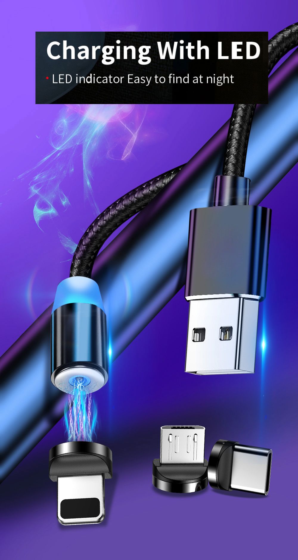 Bakeey-Magnetic-LED-Indicator-24A-Type-C-Micro-USB-Fast-Charging-Data-Cable-For-Huawei-P30-Pro-P40-M-1663120