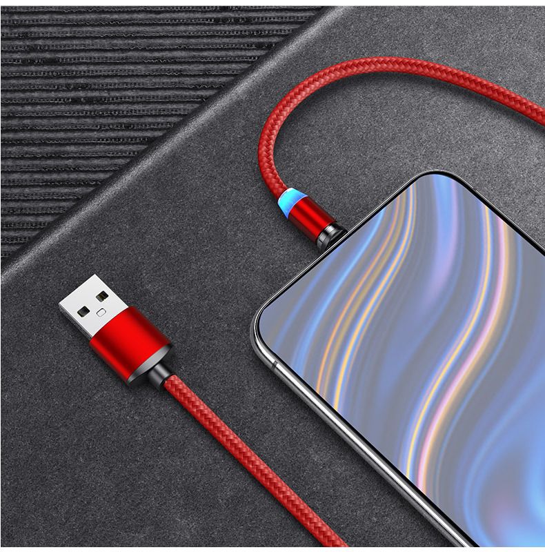 Bakeey-Magnetic-LED-Indicator-24A-Type-C-Micro-USB-Fast-Charging-Data-Cable-For-Huawei-P30-Pro-P40-M-1663120
