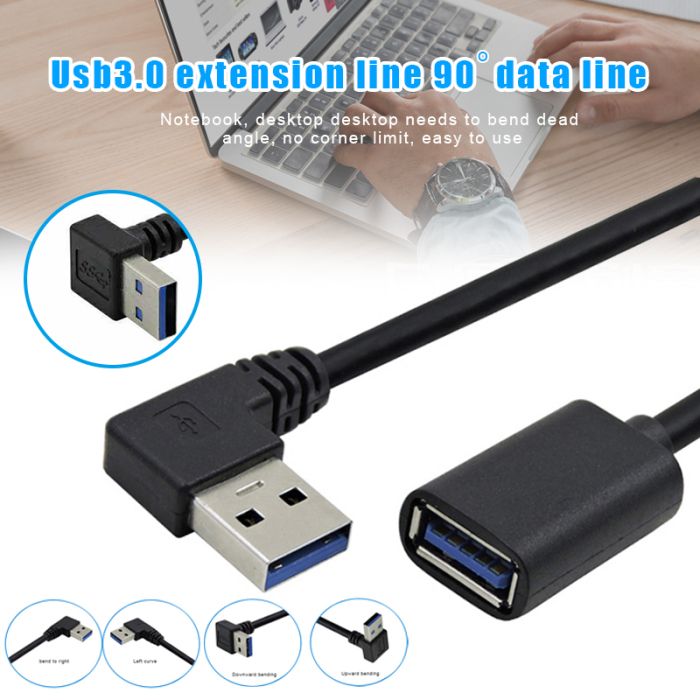 Bakeey-USB-30-90-Degree-Angle-High-Speed-Portable-Extension-Data-Cable-For-Home-Office-Business-Left-1600598