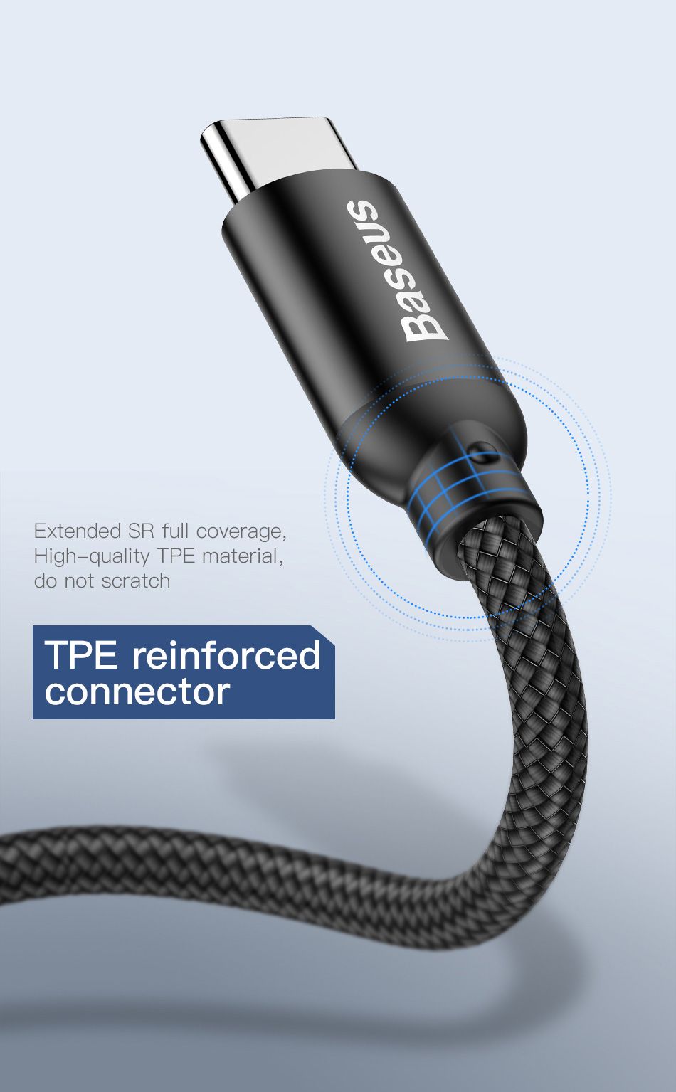 Baseus-24A-Type-C-High-density-Braided-Fast-Charging-Data-Cable-23cm-With-Micro-USB-Adapter-Buckle-1340565
