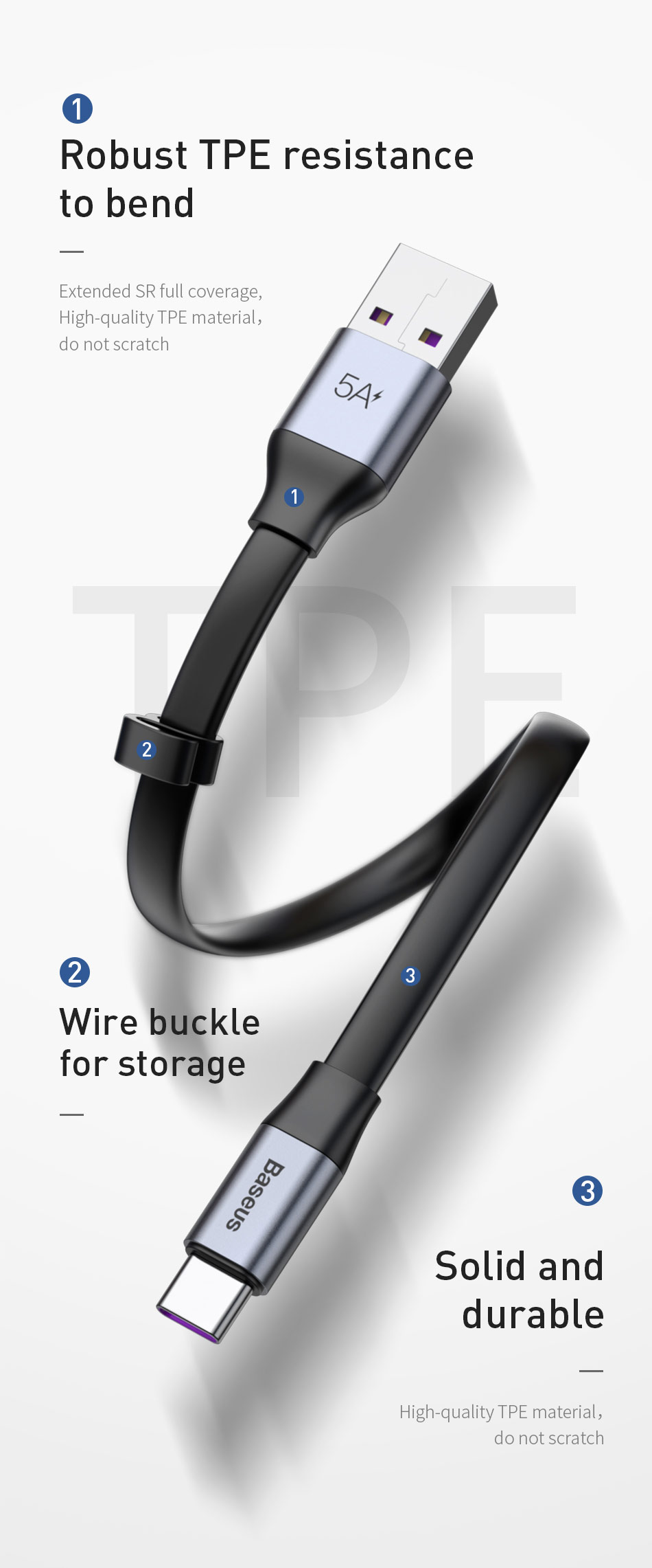 Baseus-40W-5A-23cm-Super-Charge-USB-Type-C-Data-Cable-for-Samsung-S10-8-9-Huawei-P30-Pro-Mate-20-1481258