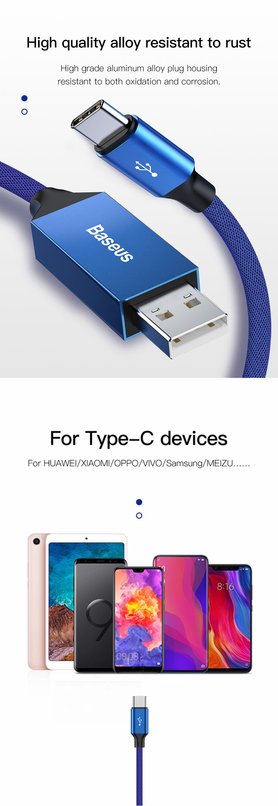 Baseus-5M-QC30-USB-Type-C-Fast-Charging-Data-Long-Cable-For-Oneplus-6T-Xiaomi-Mi8-Pocophone-F1-S9-1396627