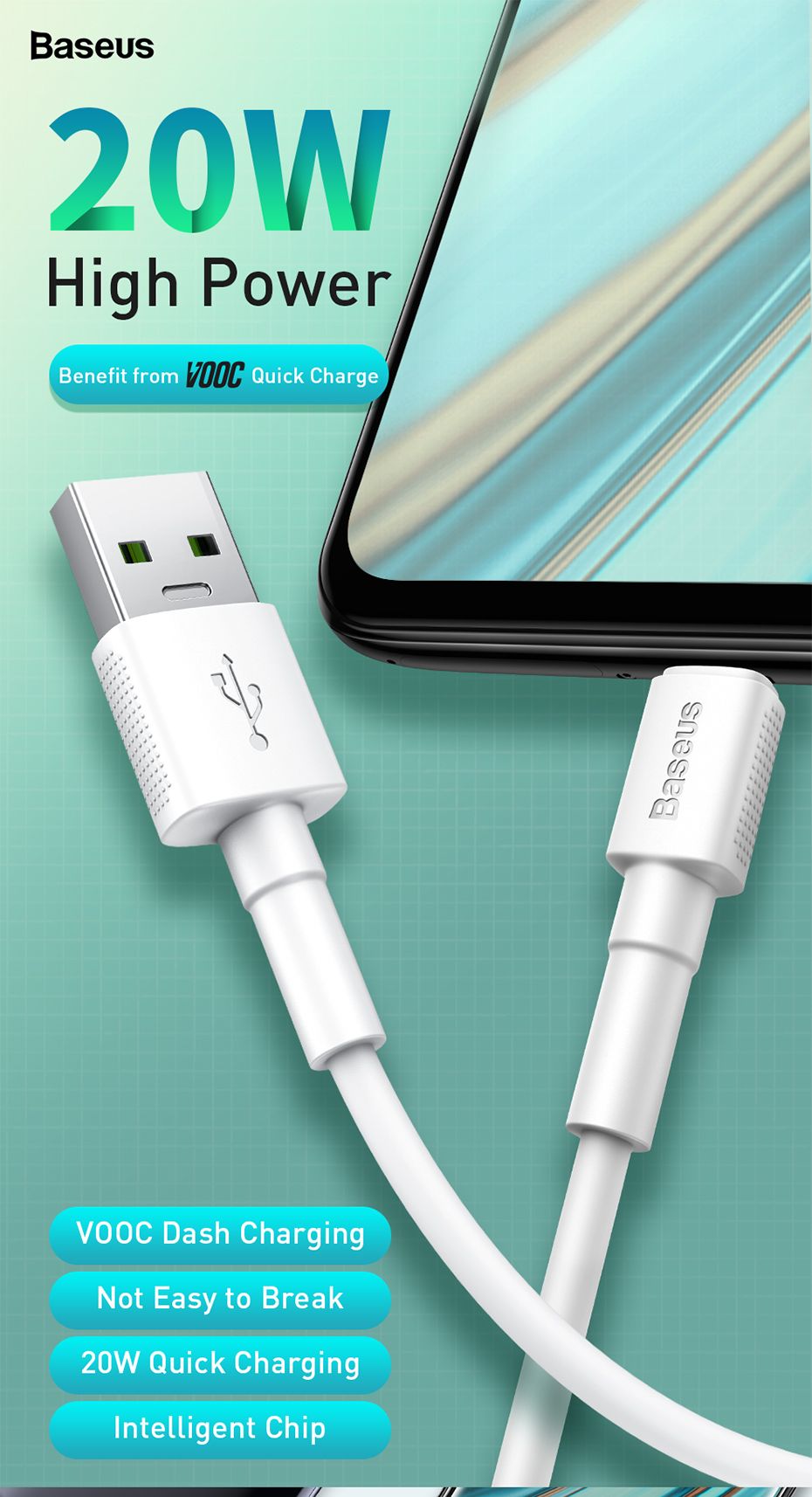 Baseus-VOOC-Dash-Charging-20w-Quick-Micro-USB-Data-Cable-for-Find-7-Series-N3-1564324