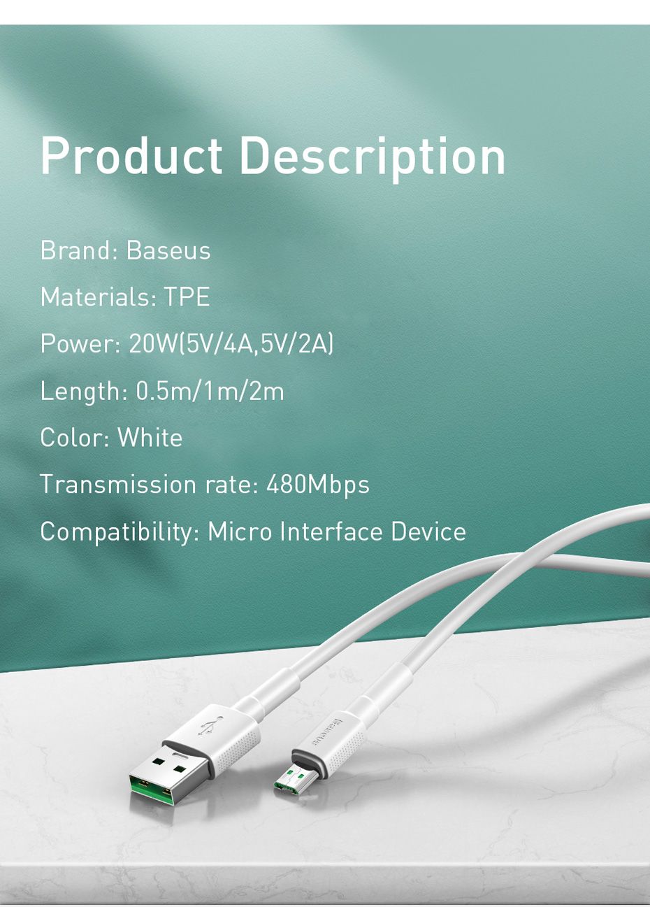 Baseus-VOOC-Dash-Charging-20w-Quick-Micro-USB-Data-Cable-for-Find-7-Series-N3-1564324