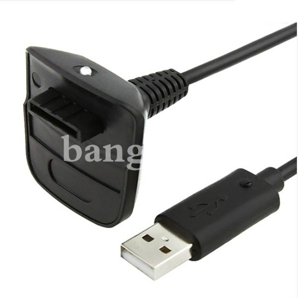 Black-Color-Wireless-Controller-USB-Charging-Cable-for-Xbox-360-50422