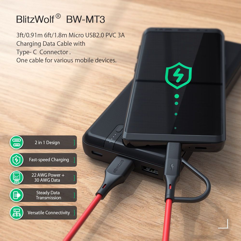 BlitzWolfreg-BW-MT3-3A-2-in-1-Data-Cable-Type-C-Micro-USB-Fast-Charging-Adapter-3ft-6ft-For-Mi10-One-1418609