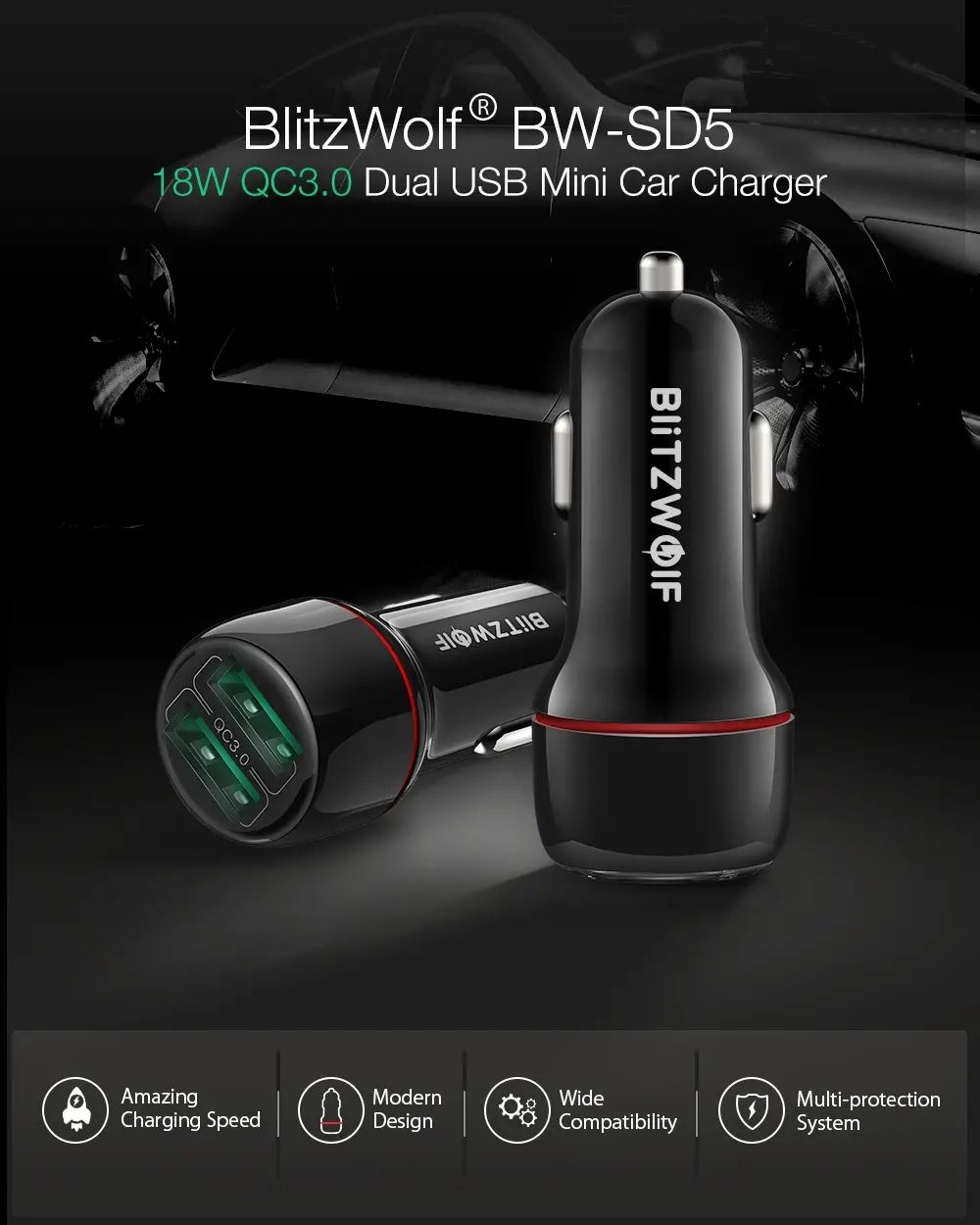 BlitzWolfreg-BW-SD5-18W-Dual-Port-QC30-Mini-Car-USB-Charger-With-BW-TC14-3A-USB-Type-C-Cable-Fast-Ch-1751234