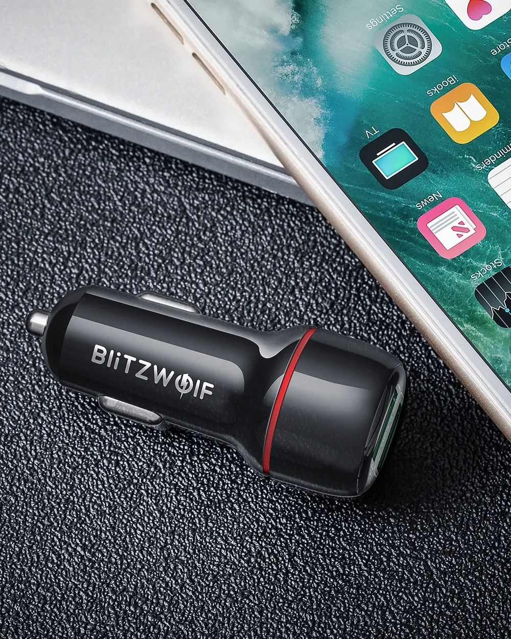 BlitzWolfreg-BW-SD5-18W-Dual-Port-QC30-Mini-Car-USB-Charger-With-BW-TC14-3A-USB-Type-C-Cable-Fast-Ch-1751234