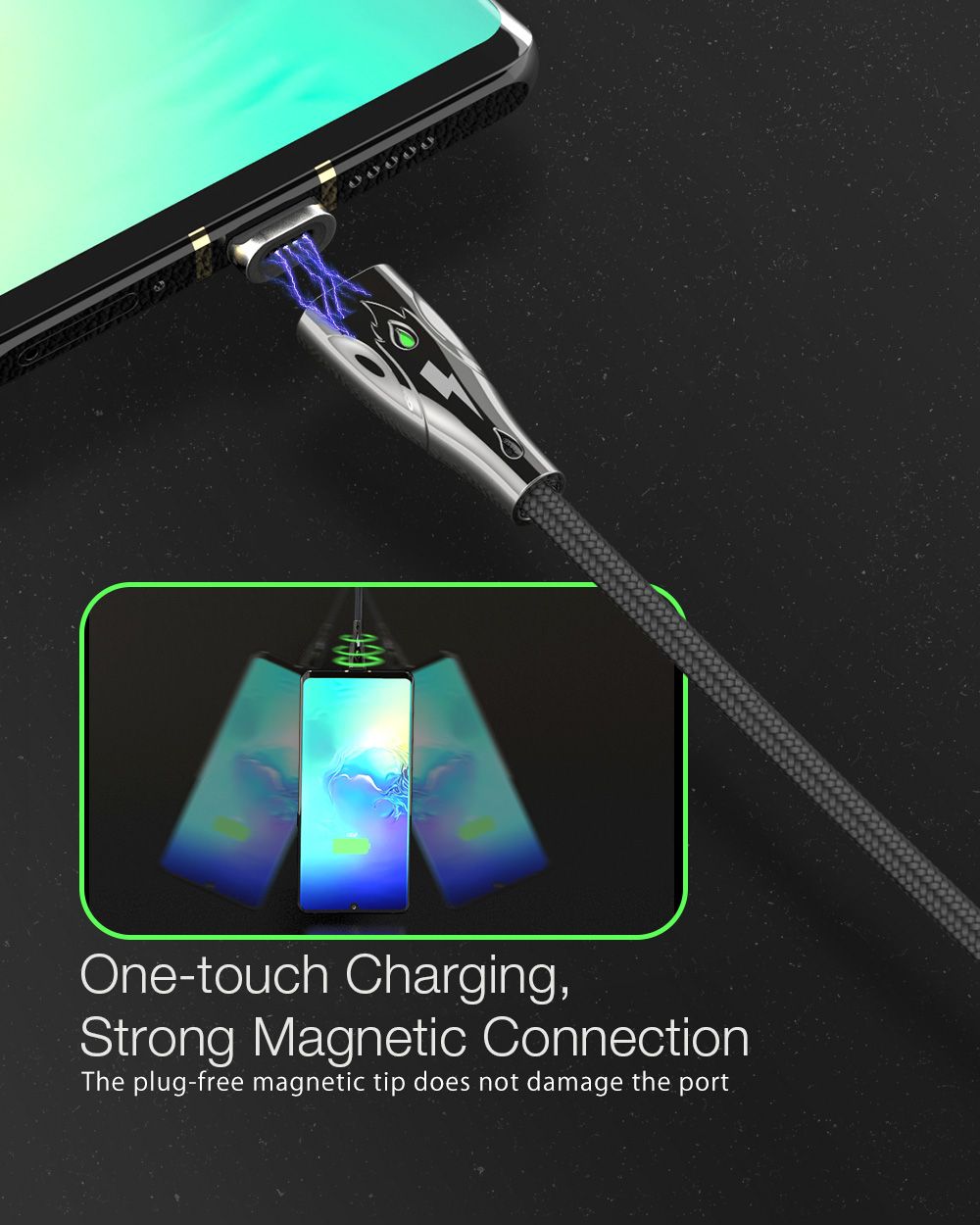 BlitzWolfreg-BW-TC20-3A-Magnetic-Type-CMicro-USB-Nylon-Data-Cable-1m18m-for-Huawei-P30-Pro-Mate-30-5-1623747
