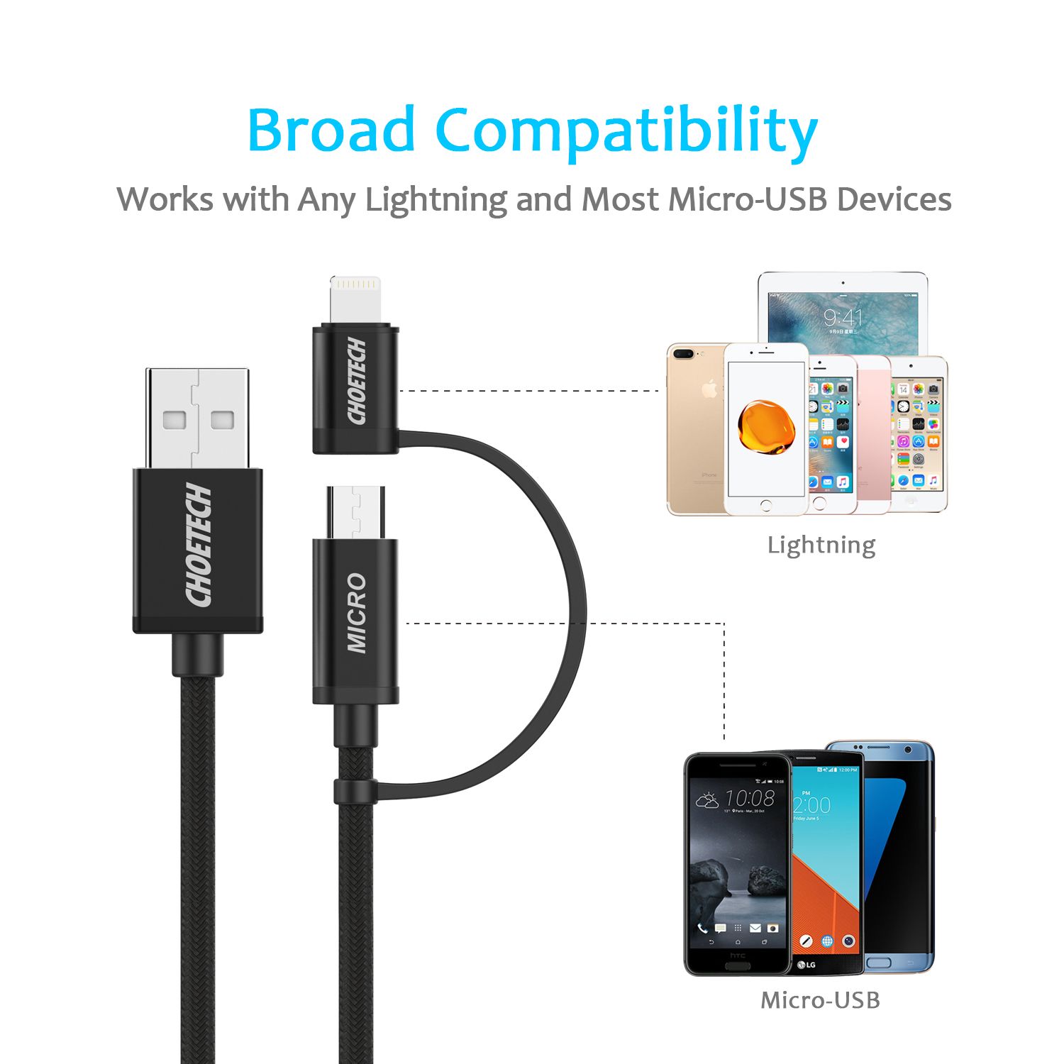 CHOETECH-2-in-1-24A-Micro-USB-Lightning-for-Nylon-Data-Cable-for-iPhone-7-Plus-Note-4-1198593