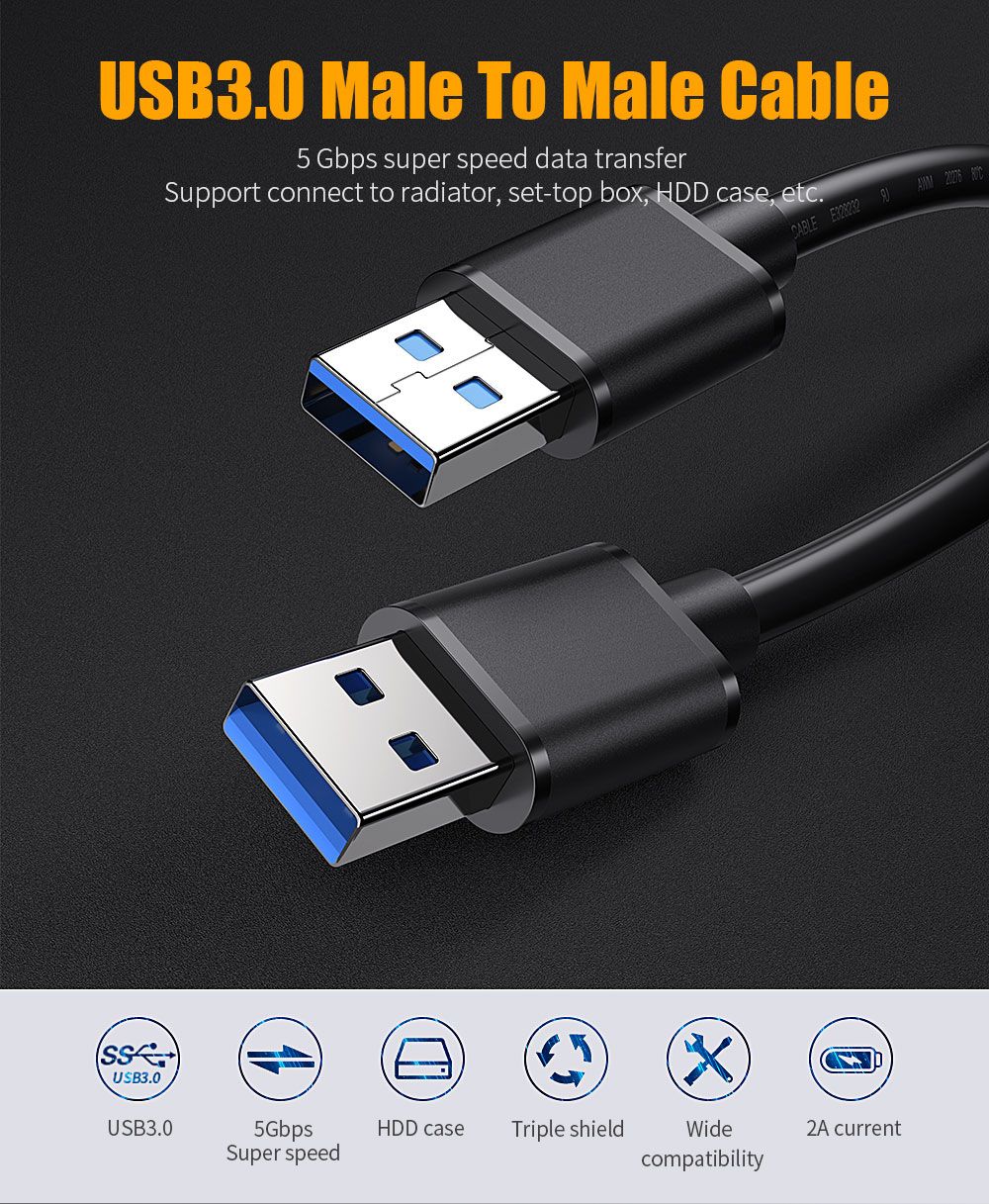 Essager-2A-USB-30-Male-to-Male-5Gbps-Extension-Data-Cable-For-Radiator-Hard-Disk-Webcom-PC-1587073