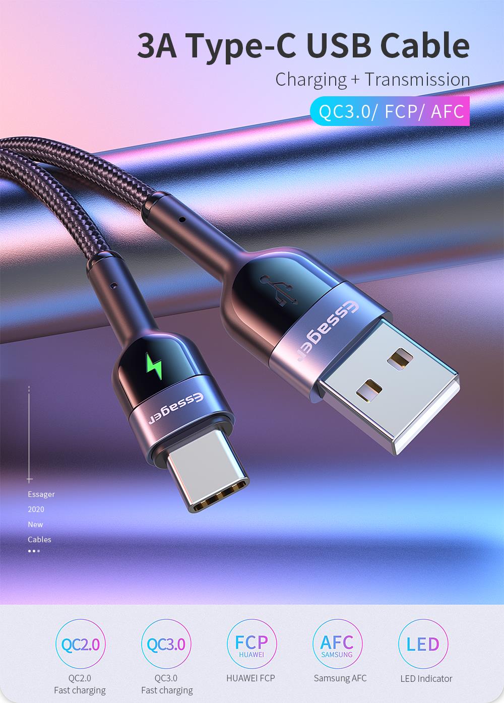 Essager-LED-USB-Type-C-Cable-3A-Fast-Charging-Data-Cable-for-Samsung-S20-Mi-10-POCO-X3-NFC-Huawei-1746930