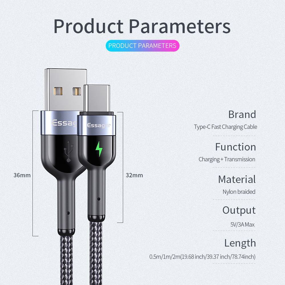 Essager-LED-USB-Type-C-Cable-3A-Fast-Charging-Data-Cable-for-Samsung-S20-Mi-10-POCO-X3-NFC-Huawei-1746930