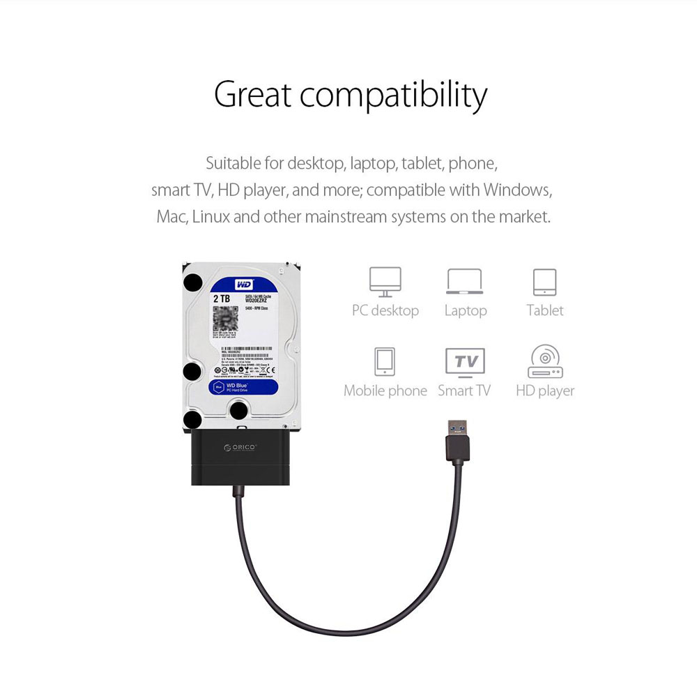 Orico-20UTS-USB-30-SATA--6Gbps-UASP-25inch-HDD-SSD-External-Hard-Drive-Adapter-Converter-Cable-1299834