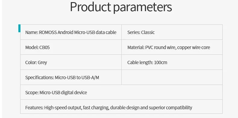 Romoss-3A-Micro-USB-Fast-Charging-Data-Cable-For-Mi4-7A-6Pro-OUKITEL-Y4800-Huawei-OPPO-VIVO-1586443