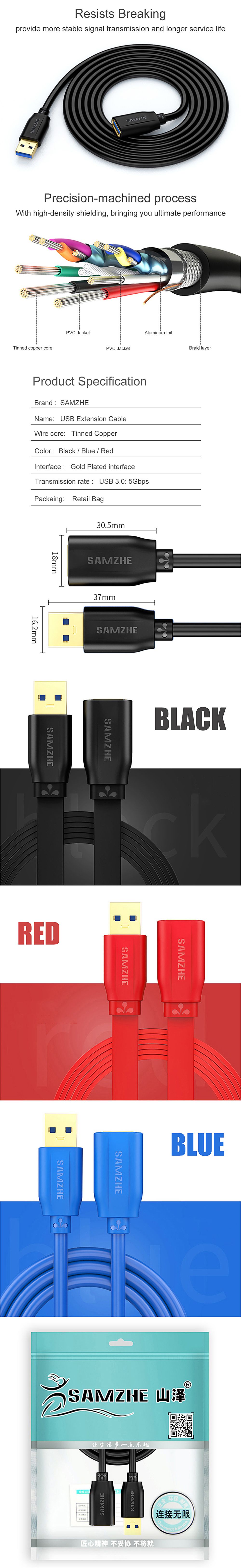 SAMZHE-USB-30-Extension-Cable-Round-head-USB-Male-to-Female-Cable-Data-Charging-Cable-Universal-for--1670285