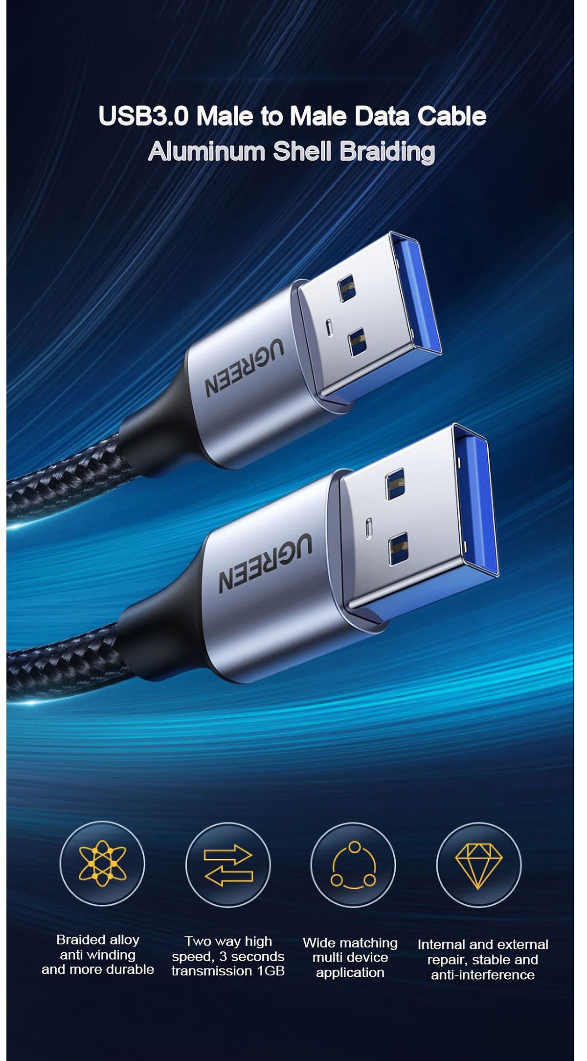 UGREEN-USB30-Data-Cable-Double-Head-Male-to-Male-Connection-Cable-1m-Connector-for-Hard-Disk-Compute-1757551