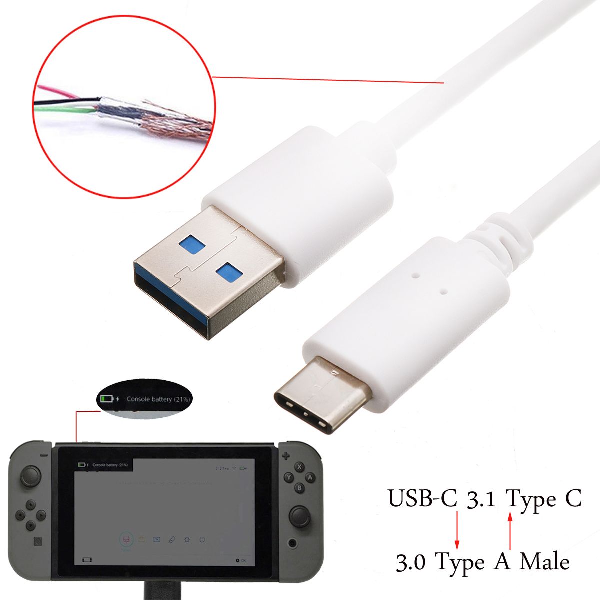 USB-C-31-Type-C-to-30-Type-A-Male-Sync-Data-Charger-Cable-FOR-Nintendo-Switch-1634694