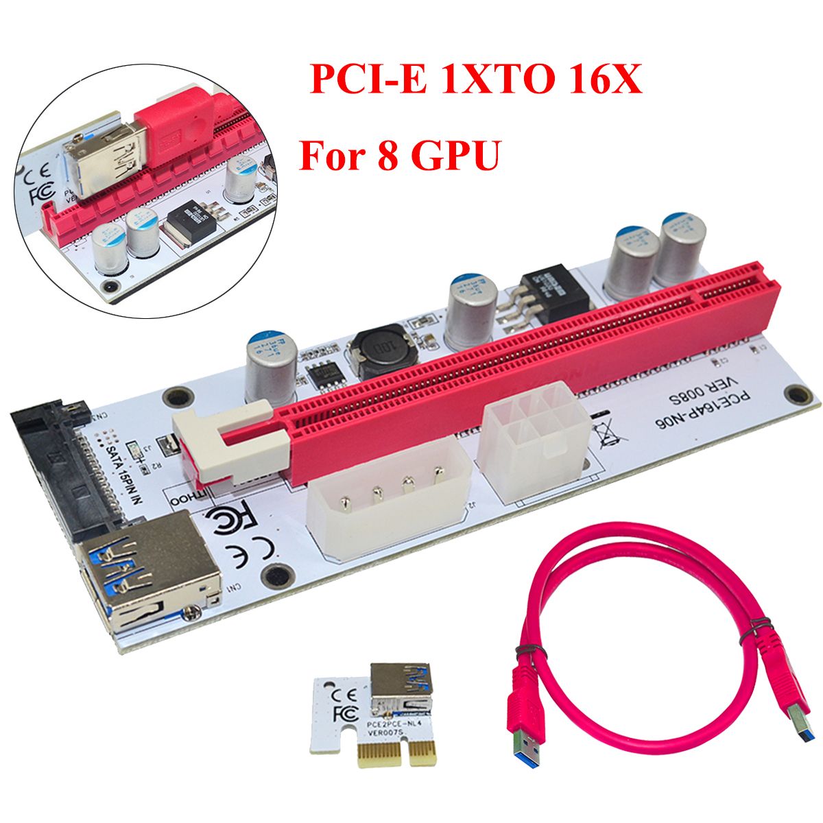 VER-008S-USB30-PCI-E-Express-1x-to-16x-Extension-Cable-Extender-Riser-Card-For-8-GPU-Graphics-Cards-1236715