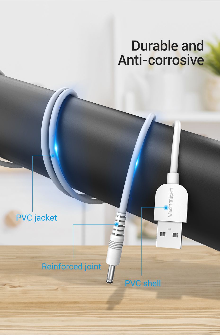 Vention-USB-to-DC-35mm-Charging-Cable-USB20-A-Male-to-DC-PVC-24AWG-Power-Cable-White-1686855