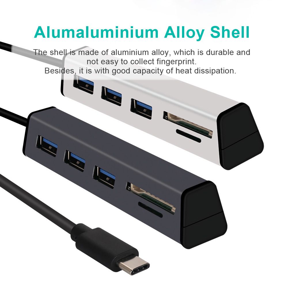 Aluminum-Alloy-Type-C-to-3-Port-USB-30-Hub-TF-SD-Card-Reader-with-Hidden-Phone-Support-1358386