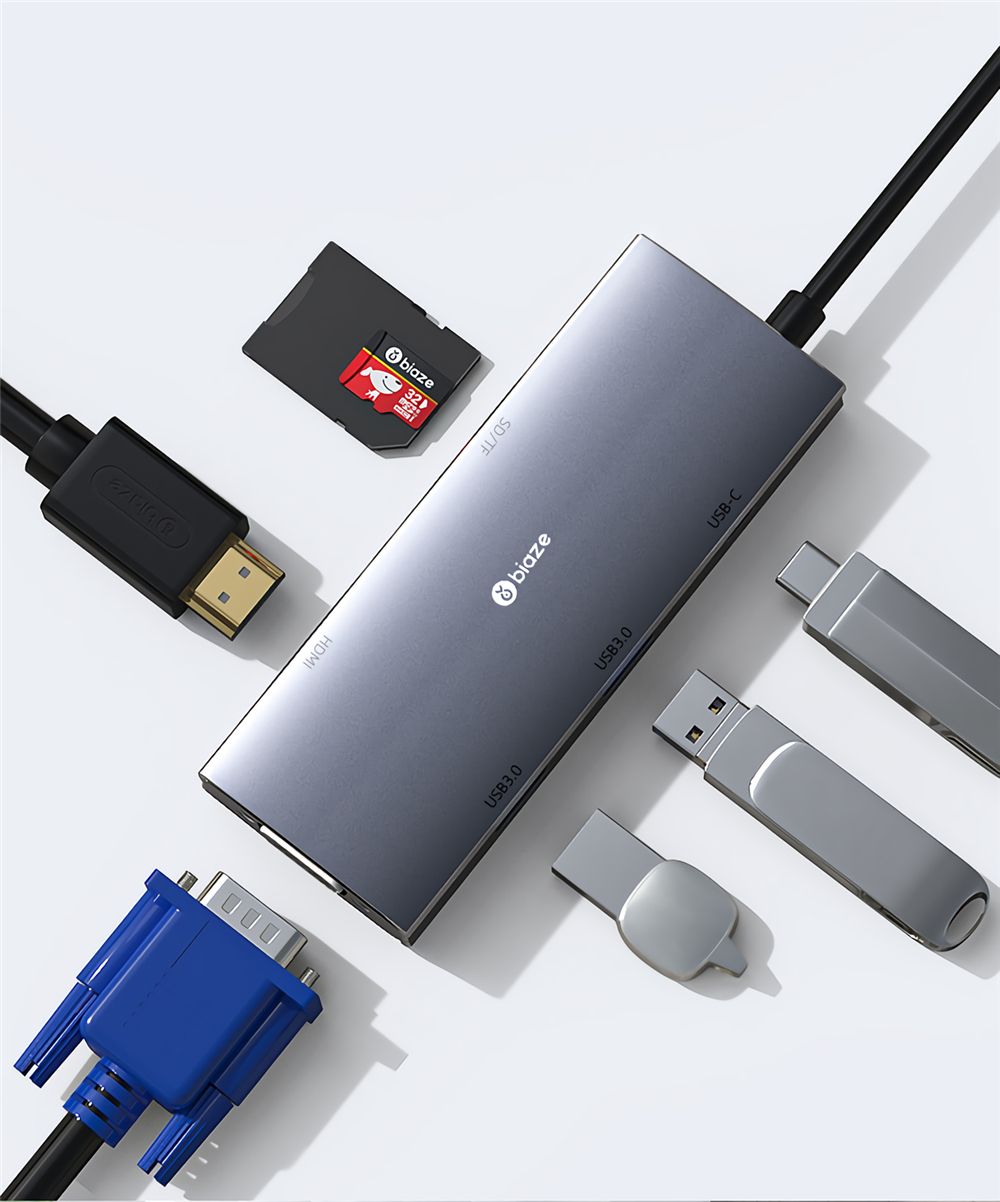 BIAZE-R37-7-in-1-USB-C-Hub-Type-C-to-USB30-Adapter-HD-Converter-VGA-Adapter-SDTF-Card-Reader-PD-Fast-1726864