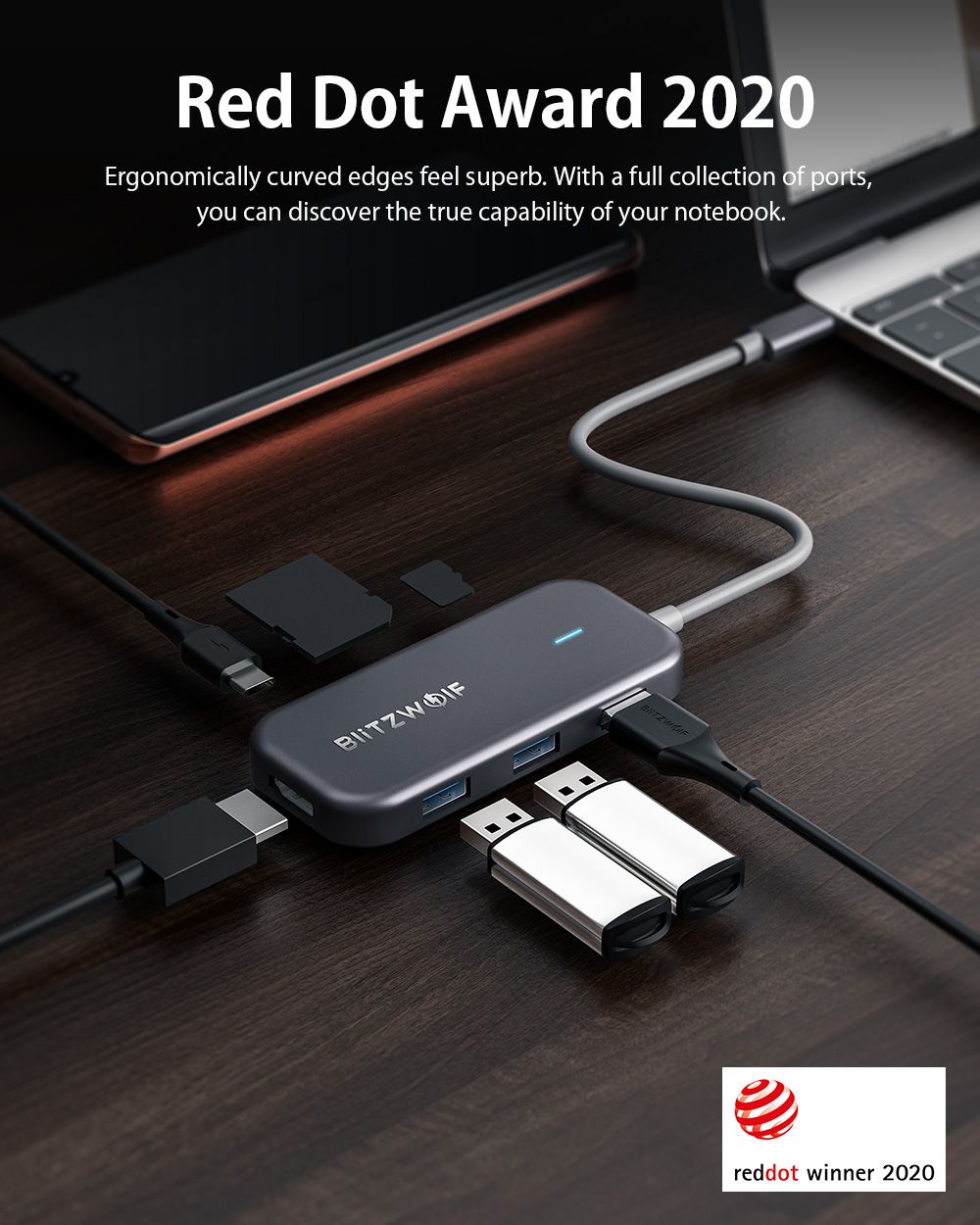 BlitzWolfreg-BW-TH5-7-in-1-USB-C-Data-Hub-with-3-Port-USB-30-TF-Card-Reader-USB-C-PD-Charging-4K-Dis-1430433