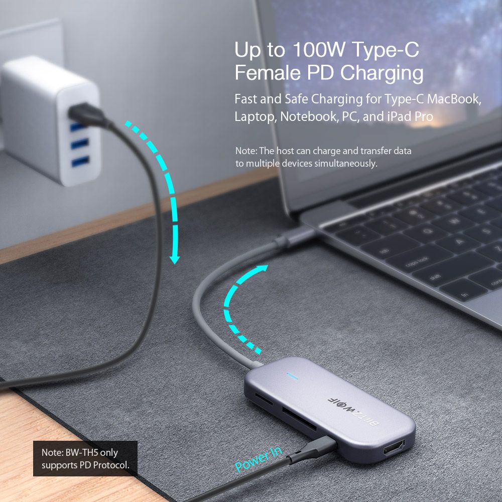 BlitzWolfreg-BW-TH5-7-in-1-USB-C-Data-Hub-with-3-Port-USB-30-TF-Card-Reader-USB-C-PD-Charging-4K-Dis-1430433