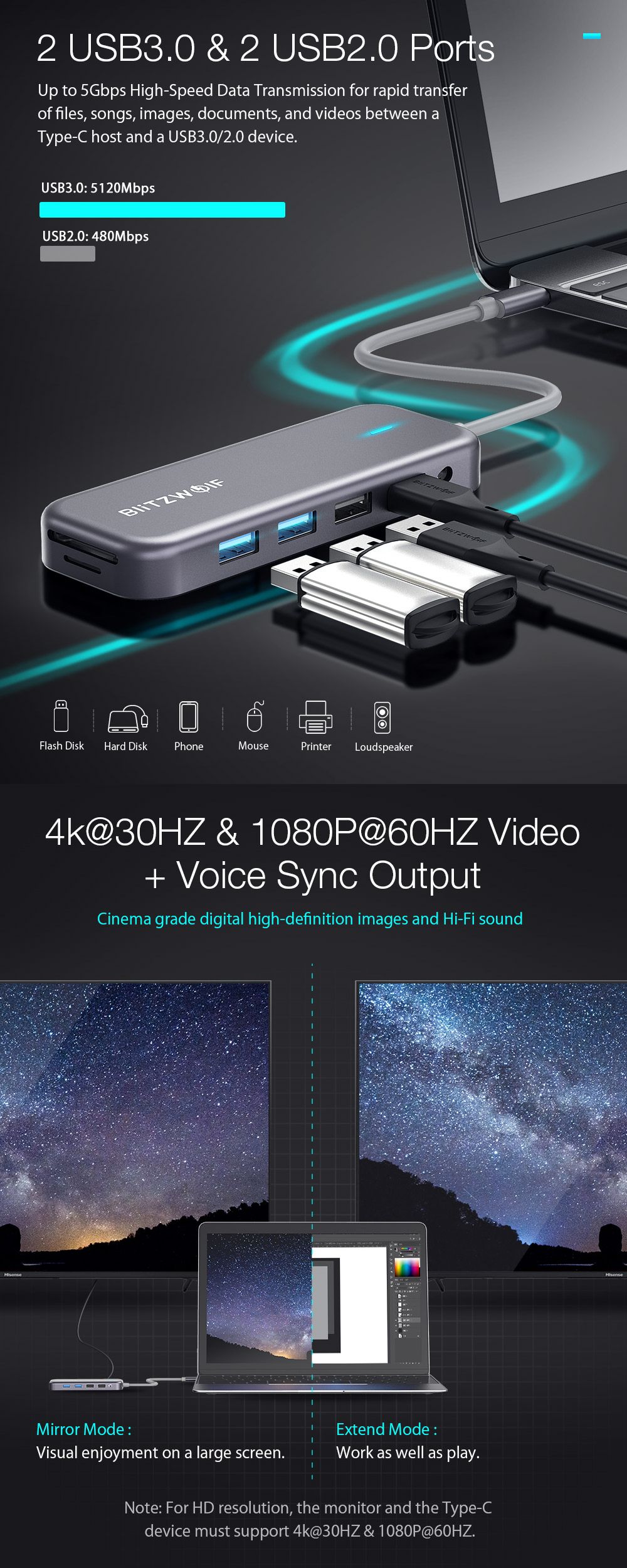 BlitzWolfreg-BW-TH8-11-in-1-USB-C-Data-Hub-with-100W-Type-C-PD-Power-Delivery-2-USB30--2-USB20-4K30H-1623416