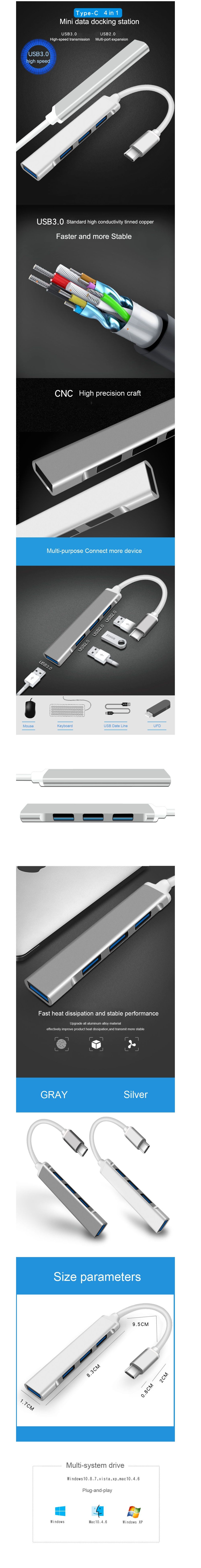 C-809-Mini-Type-C-Hub-4-in-1--3-Port-USB20--1-Port-USB30-HUB-Splitter-UFD-5Gbps-High-Speed-Docking-S-1733169