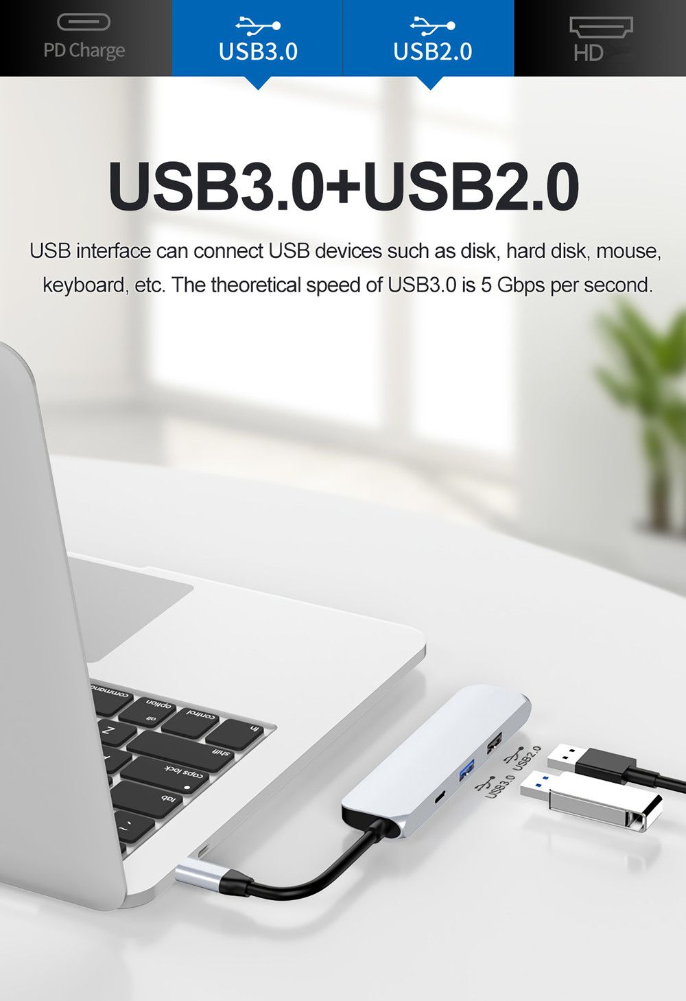 HW-TC41-4-in-1-USB-Type-C-Data-HUB-Adapter-with-USB-30-USB-20-4K-HD-PD-Charging-for-Tablet-Laptop-1664903