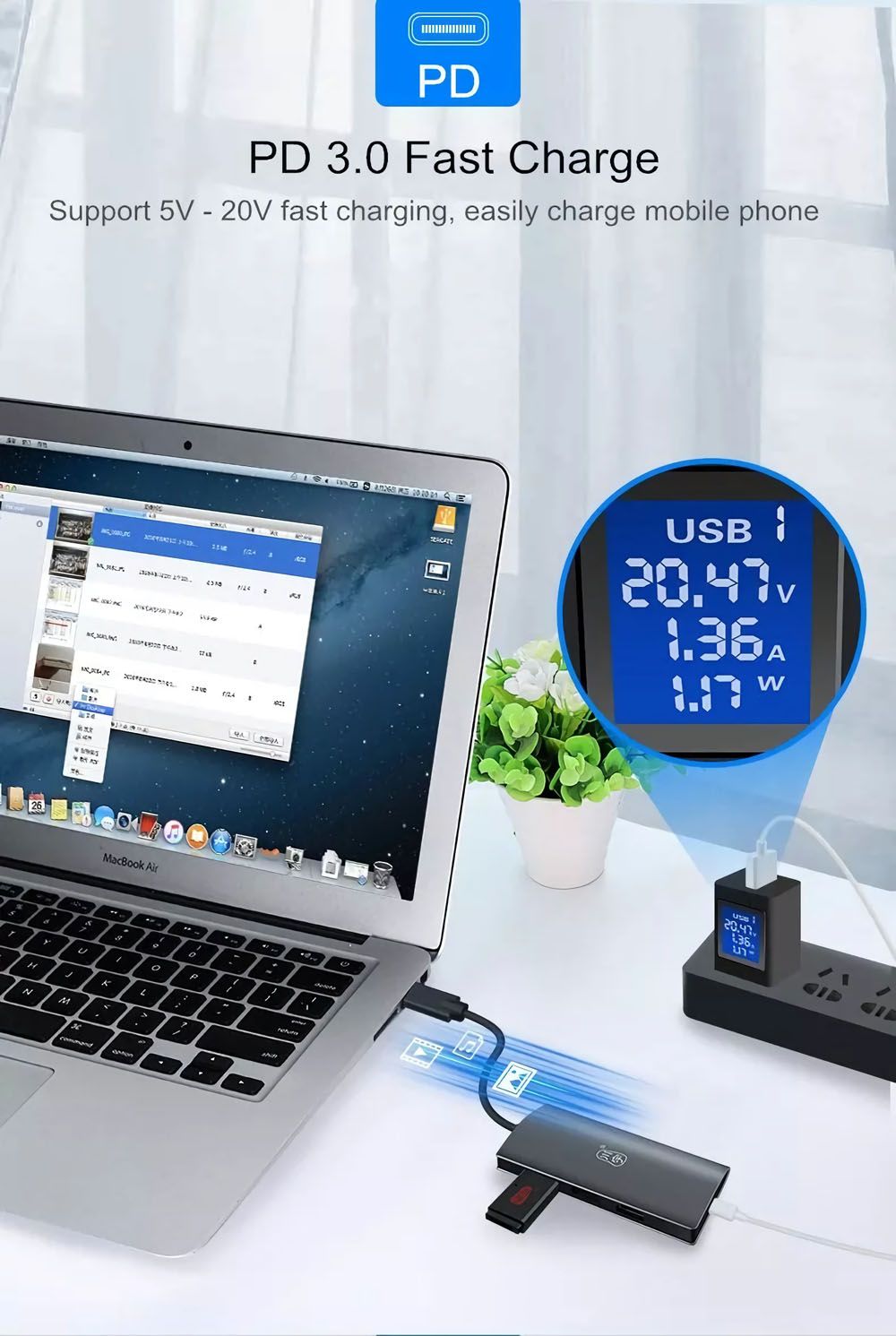 Kawau-H331-Type-C-to-2-Port-USB-30-USB-C-PD-30-Charge-4K-Display-Hub-1440284