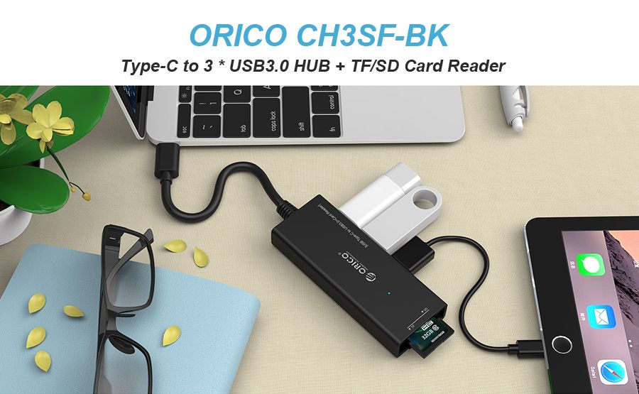 ORICO-CH3SF-BK-High-Speed-Type-C-to-3-USB-30-Ports-Hub-SD-TF-Card-Reader-1190976
