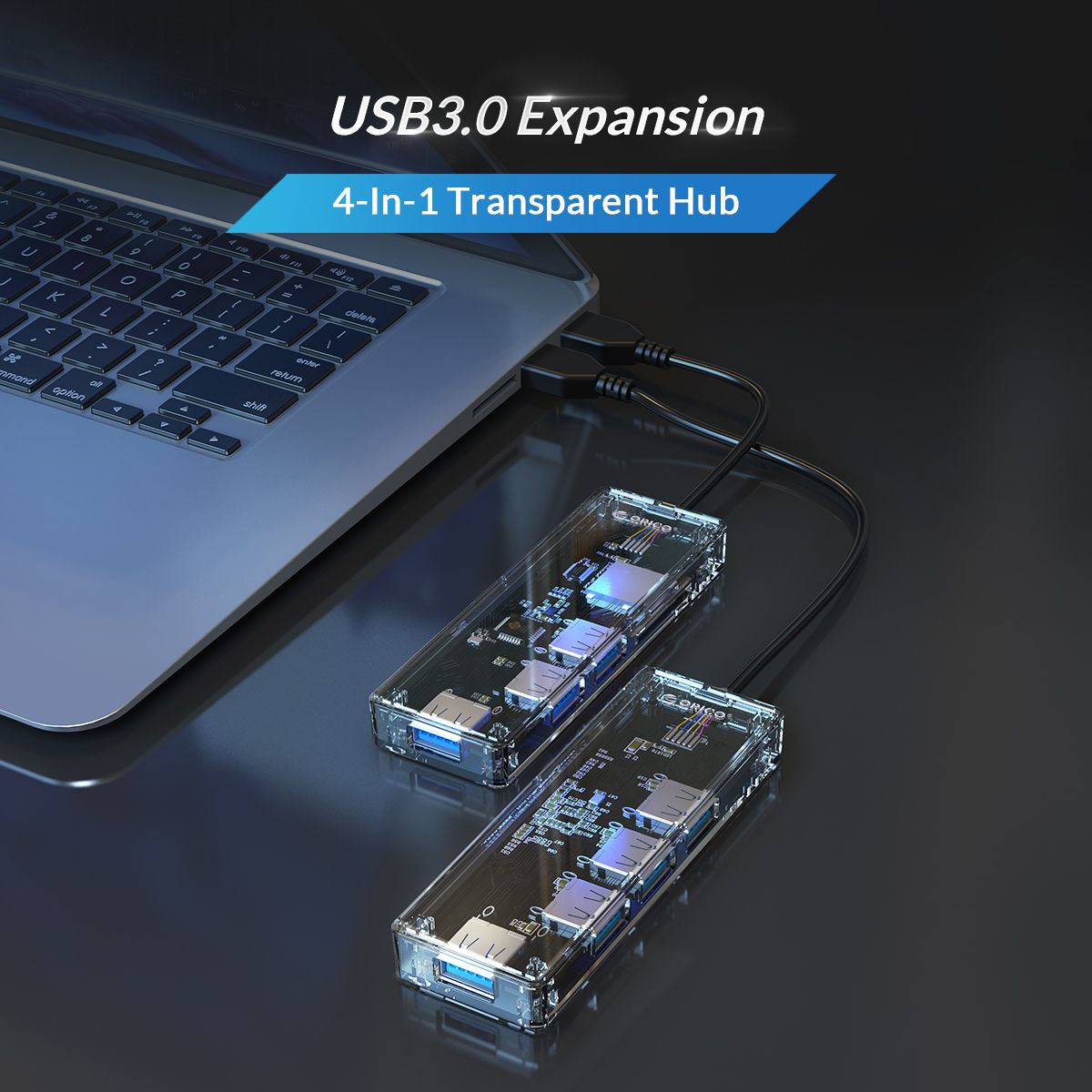 ORICO-USB30-Hub-Transparent-Case-USB30-Docking-Station-TFSD-Card-Reader-USB-Data-Transmission-Adapte-1765862