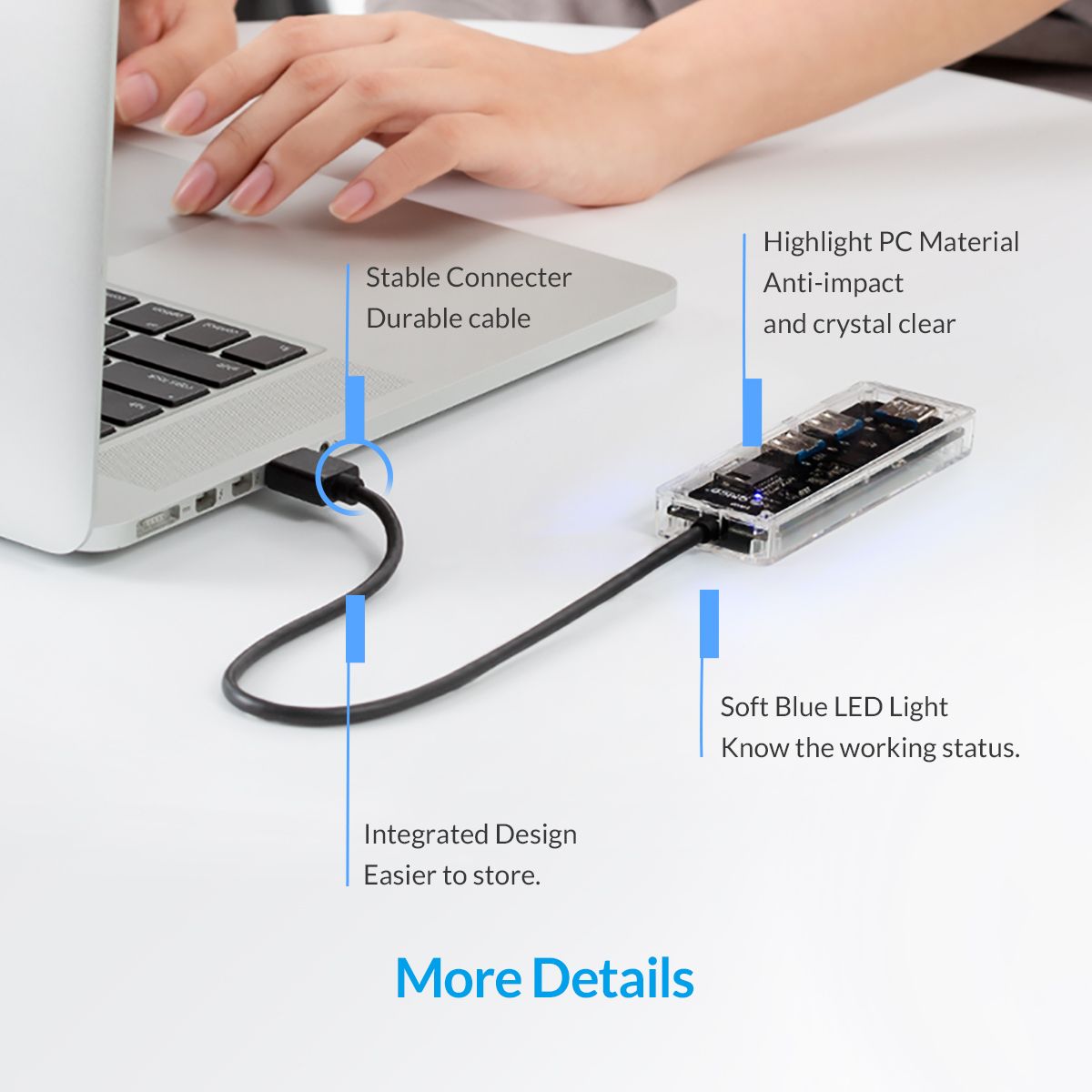 ORICO-USB30-Hub-Transparent-Case-USB30-Docking-Station-TFSD-Card-Reader-USB-Data-Transmission-Adapte-1765862