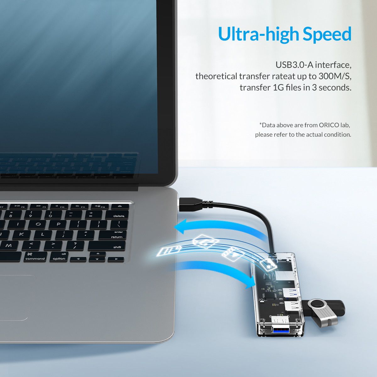 ORICO-USB30-Hub-Transparent-Case-USB30-Docking-Station-TFSD-Card-Reader-USB-Data-Transmission-Adapte-1765862