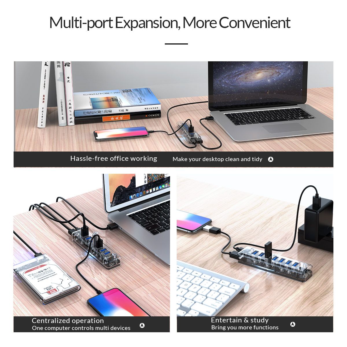 Orico-F7U-Transparent-7-Port-USB-30-Hub-with-Dual-port-Power-Supply-1386880