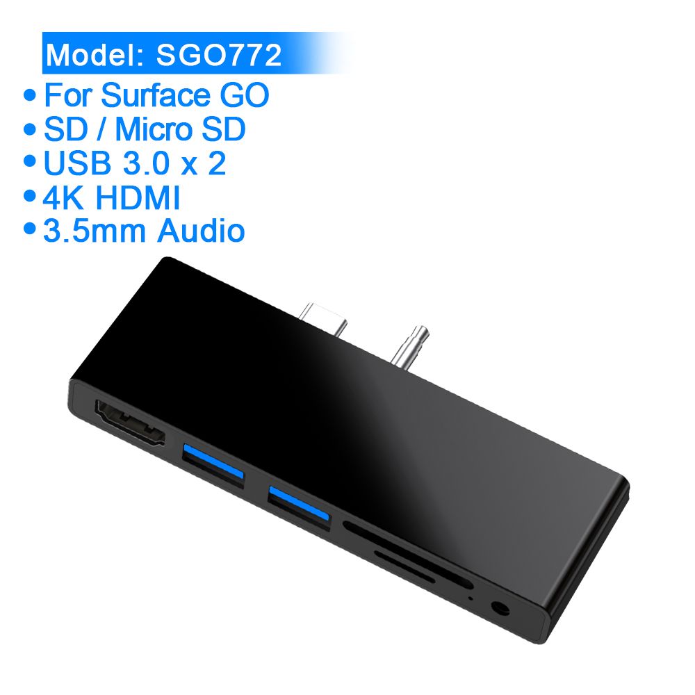 ROCKETEK-SGO772-Surface-GO-Hub-USB-30-Hubs-4K-Video-HD-TFSD-Card-Reader-Surface-GO-Adapter-with-2-SD-1623563