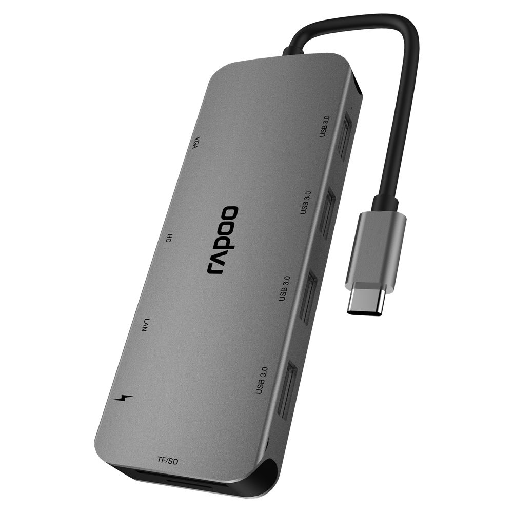 Rapoo-XD200-10-port-Docking-Station-Type-C-USB30-Hub-RJ45-Adapter-HD-Converter-SD--TF-Card-Reader-fo-1683438