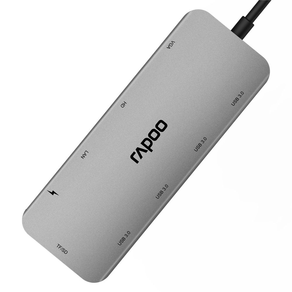 Rapoo-XD200-10-port-Docking-Station-Type-C-USB30-Hub-RJ45-Adapter-HD-Converter-SD--TF-Card-Reader-fo-1683438