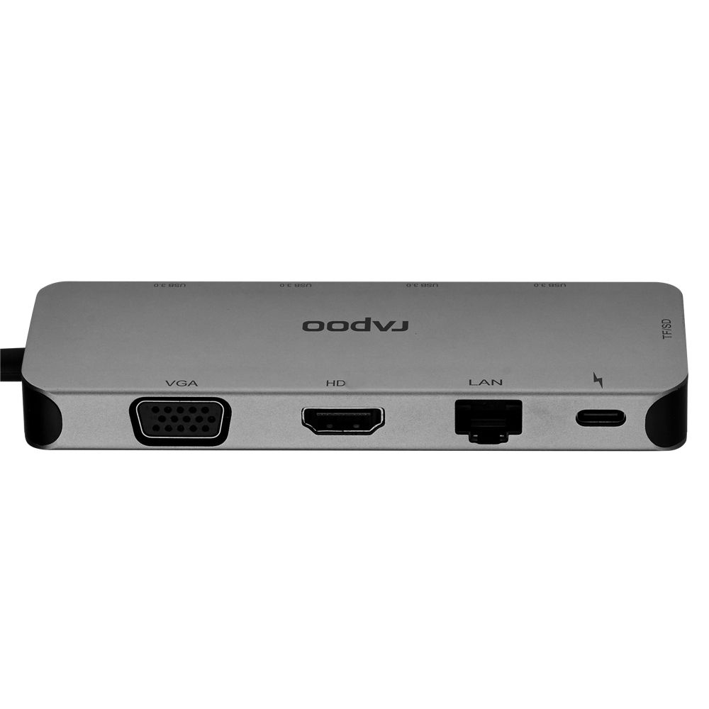 Rapoo-XD200-10-port-Docking-Station-Type-C-USB30-Hub-RJ45-Adapter-HD-Converter-SD--TF-Card-Reader-fo-1683438