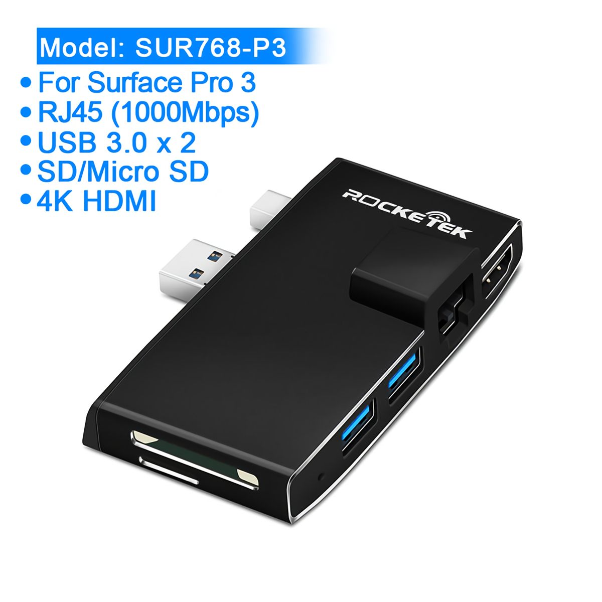Rocketek-SUR768-P3-USB-30-Hub-4K-HD-1000Mbps-Gigabit-Ethernet-RJ45-Adapter-SDTF-Card-Reader-for-Surf-1678092