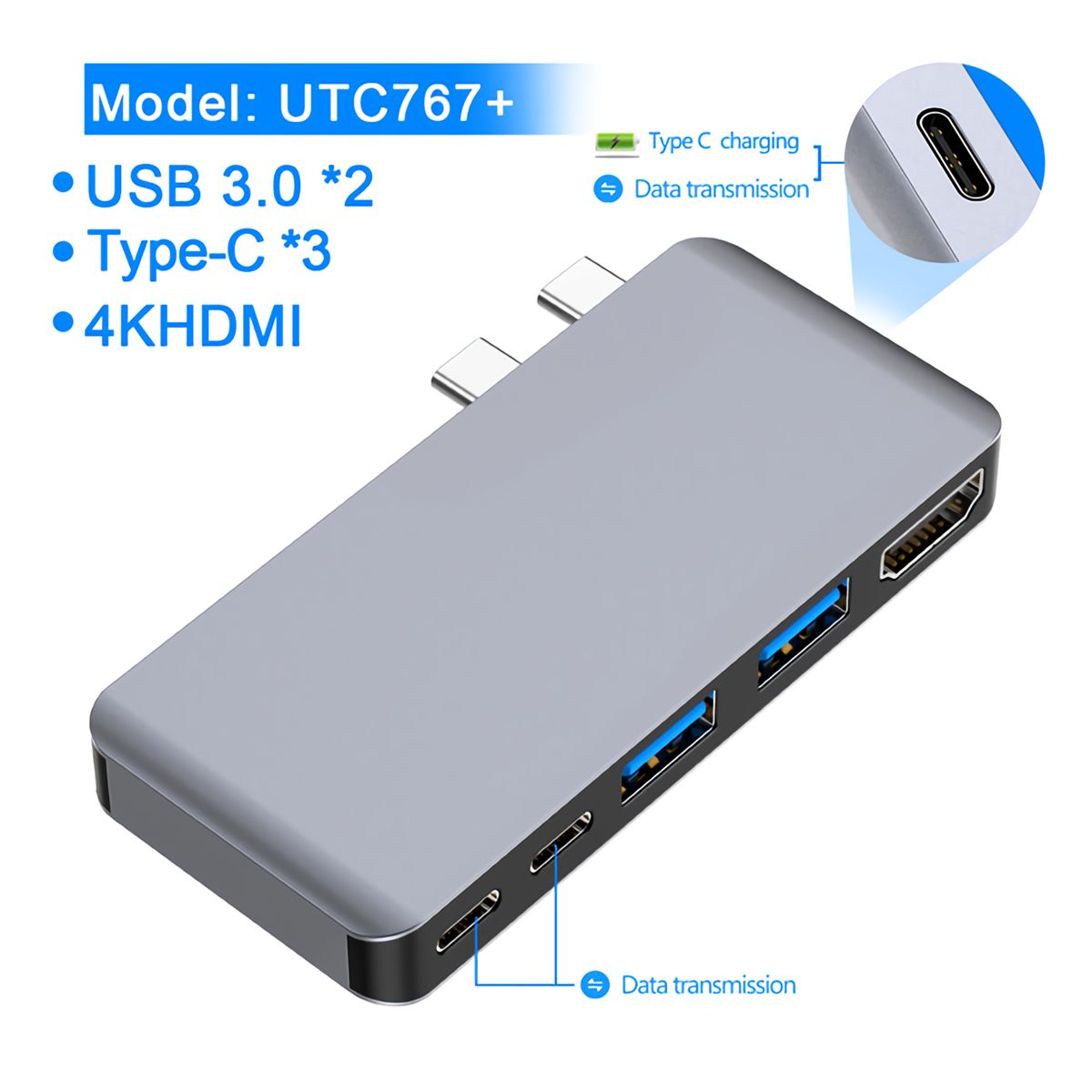 Rocketek-USB-30-Hub-Type-C-4K-HD-Rj45-Gigabit-Ethernet-1000Mbps-Adapter-TFSD-Card-Reader-PD-for-MacB-1677915