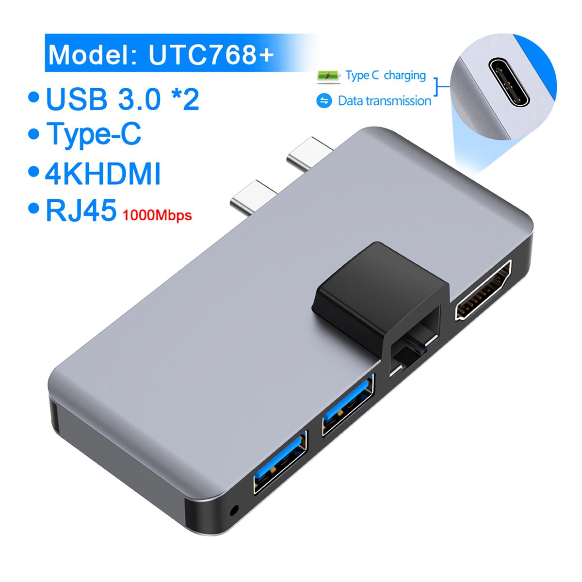 Rocketek-USB-30-Hub-Type-C-4K-HD-Rj45-Gigabit-Ethernet-1000Mbps-Adapter-TFSD-Card-Reader-PD-for-MacB-1677915