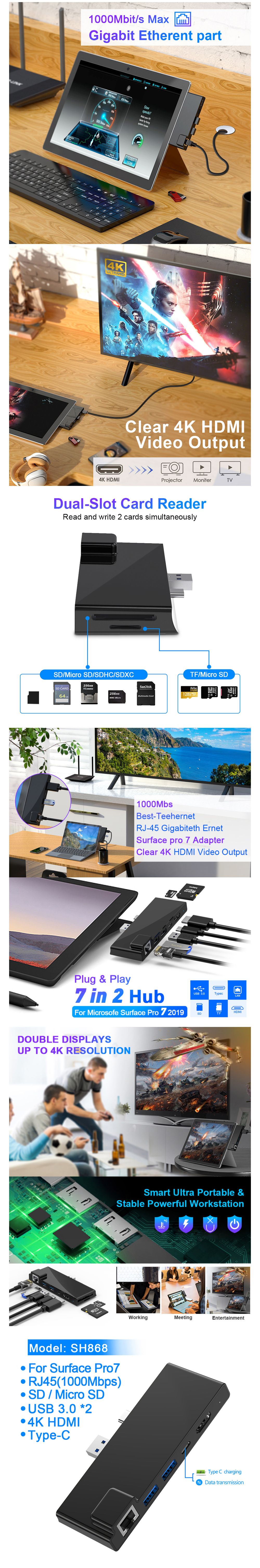 Rocketek-USB-30-Hub-Type-C-4K-HD-Rj45-Gigabit-Ethernet-1000Mbps-Adapter-TFSD-Card-Reader-for-Surface-1678061