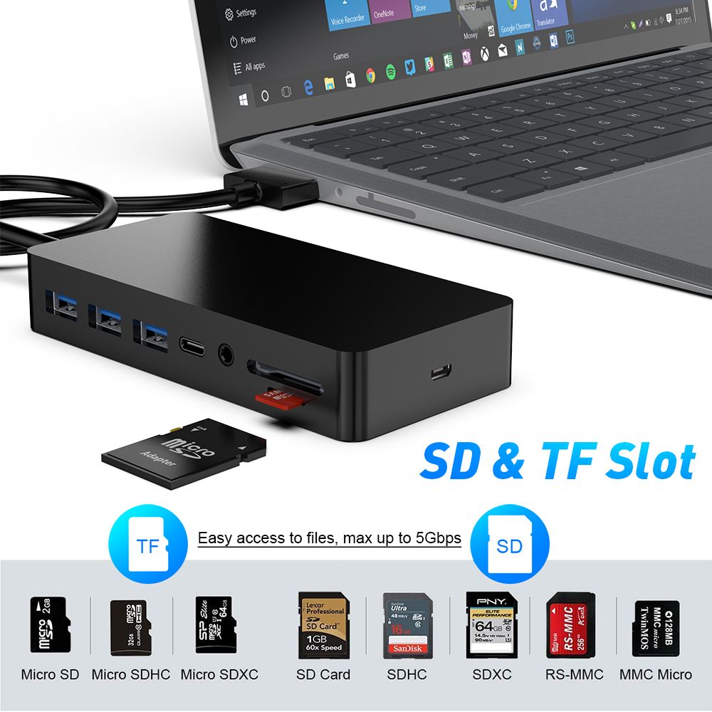 Rocketek-USB-HUB-Card-Reader-4K-HDMI-DP-VGA-35-Audio-Gigabit-Ethernet-Adapter-SD-TF-DocKing-Station--1744084