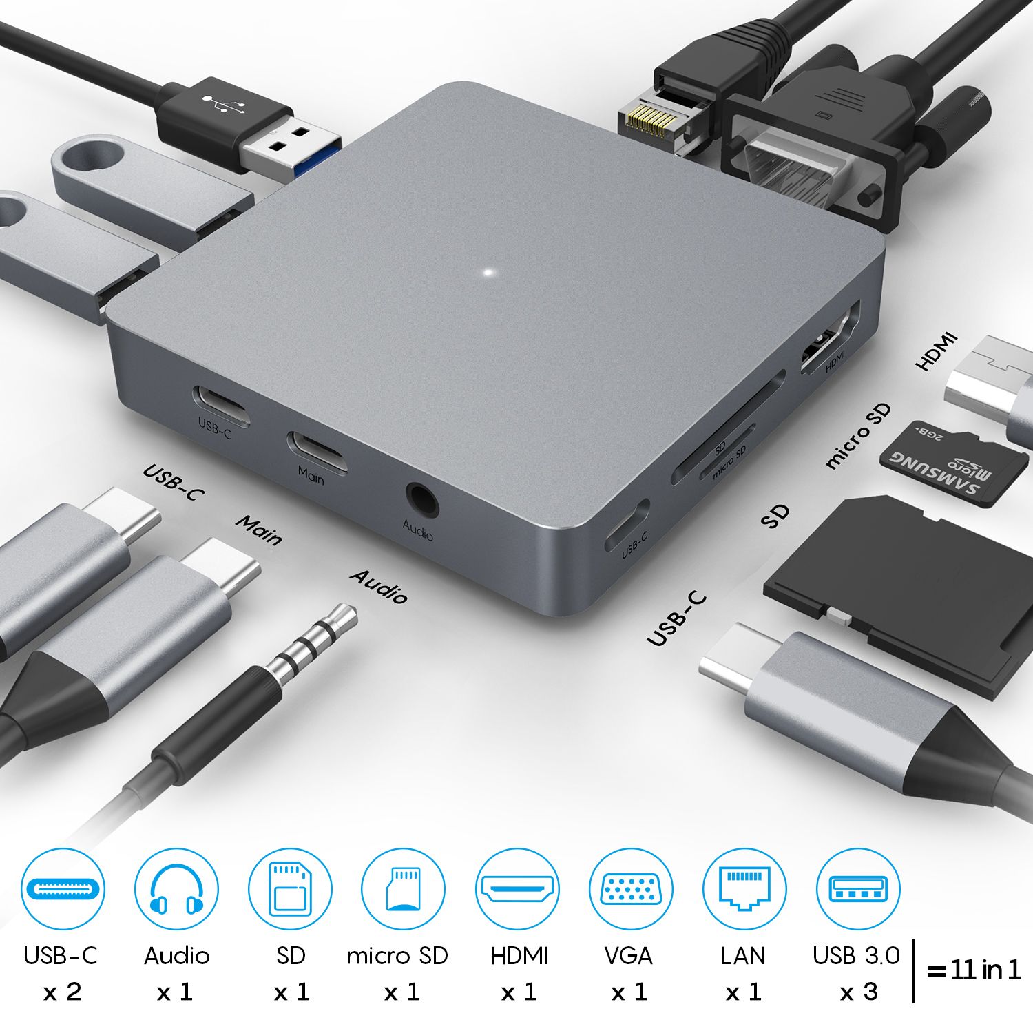 Ronsen-11-in-1-USB-Hub-Type-C-to-4K-HDMI-VGA-Audio-RJ45-SD-TF-USB-30-and-USB-C-Ports-Detachable-Cabl-1746088