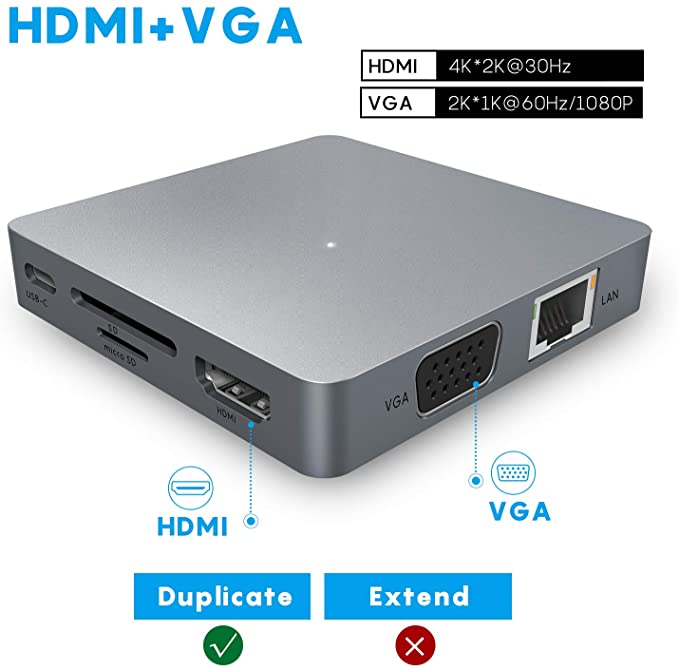 Ronsen-11-in-1-USB-Hub-Type-C-to-4K-HDMI-VGA-Audio-RJ45-SD-TF-USB-30-and-USB-C-Ports-Detachable-Cabl-1746088