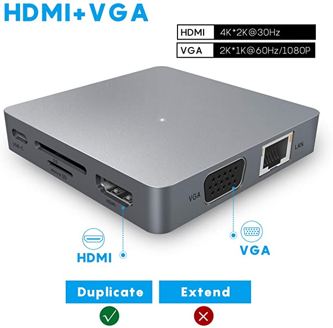 Ronsen-11-in-1-USB-Hub-Type-C-to-4K-HDMI-VGA-Audio-RJ45-SD-TF-USB-30-and-USB-C-Ports-Detachable-Cabl-1746088